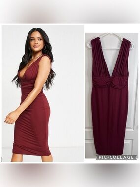 ASOS DESIGN ruched midi dress size 10